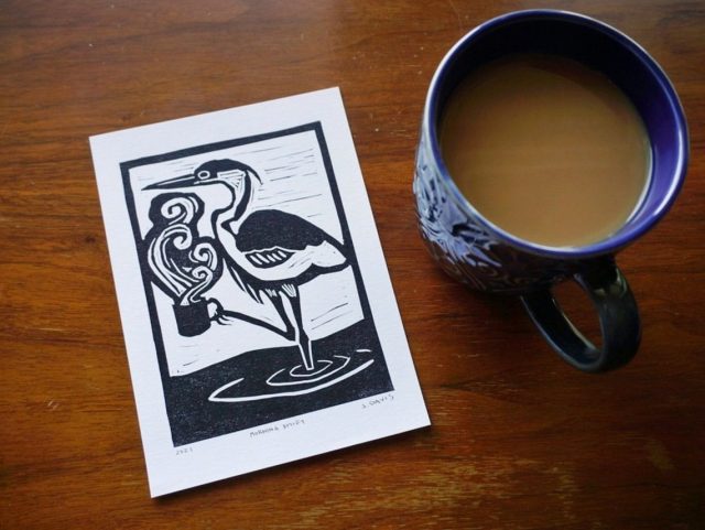 Coffee heron art print